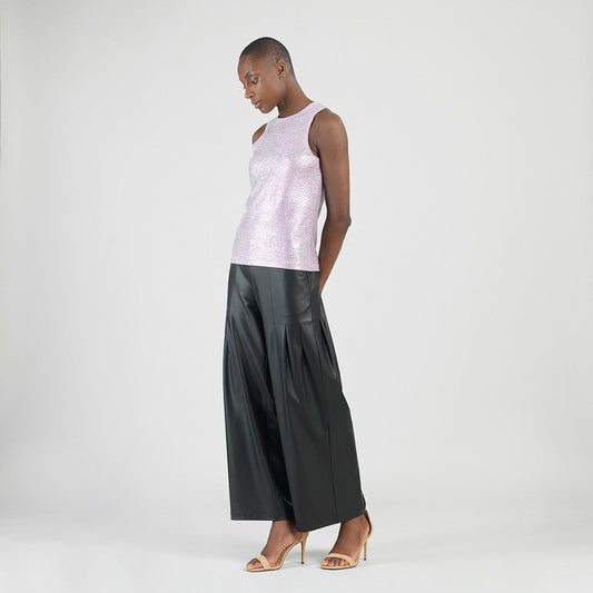 Glitter Foil - Jewel Neck Tank - Pink - Final Sale | Clara Sunwoo