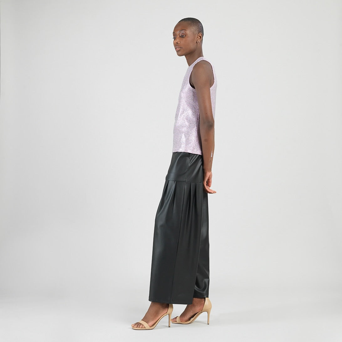 Glitter Foil - Jewel Neck Tank - Pink - Final Sale | Clara Sunwoo