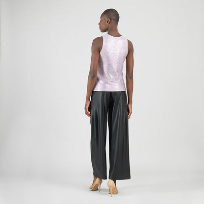 Glitter Foil - Jewel Neck Tank - Pink - Final Sale | Clara Sunwoo