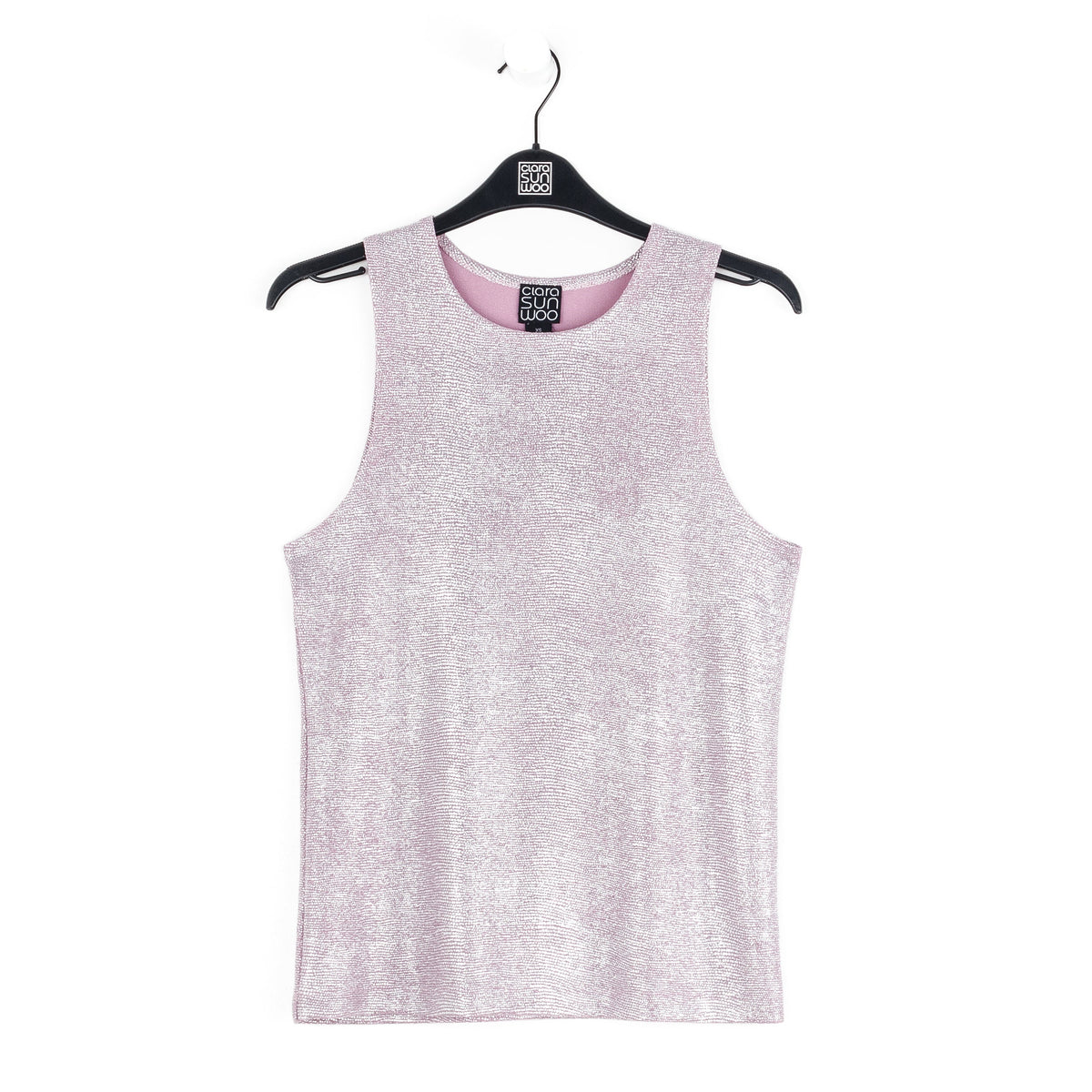 Glitter Foil - Jewel Neck Tank - Pink - Final Sale | Clara Sunwoo