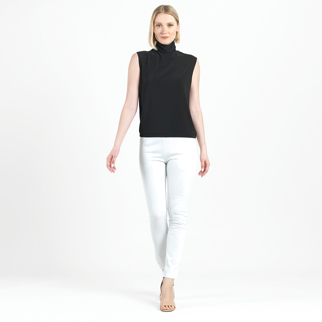 Mock Neck Box Tank - Black - Final Sale | Clara Sunwoo