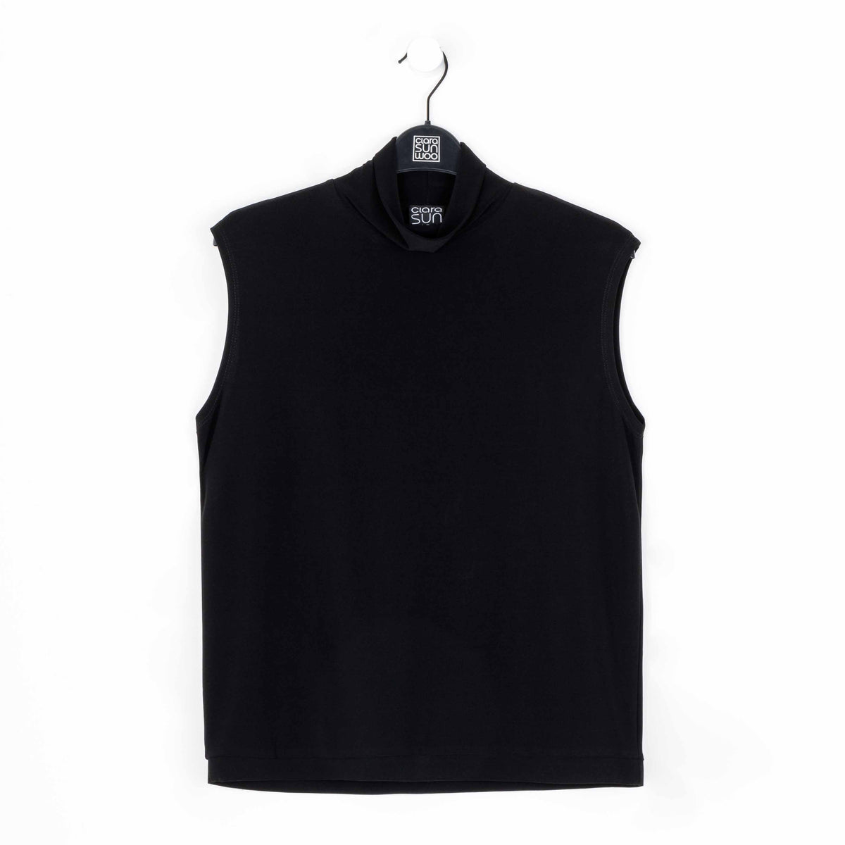Mock Neck Box Tank - Black - Final Sale | Clara Sunwoo
