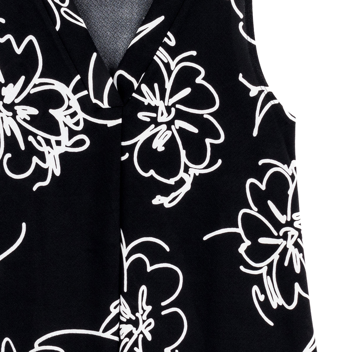 Crepe Knit - Asymmetrical Tunic Tank - Blossom Sketch - Final Sale | Clara Sunwoo