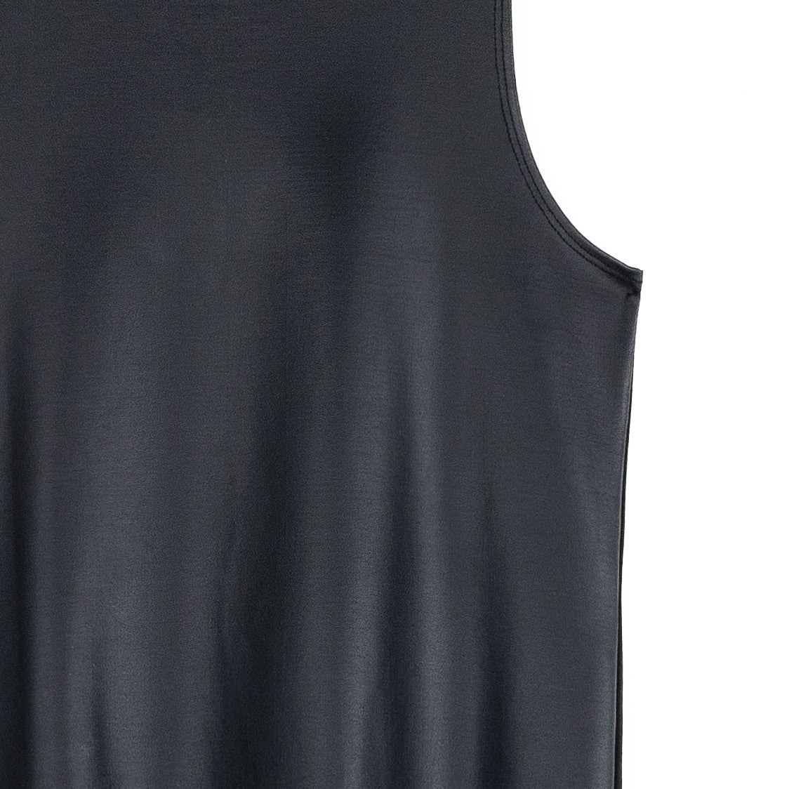 Liquid Leather™ Sheen Two-Tone Jewel Neck Tank - Black | Clara Sunwoo
