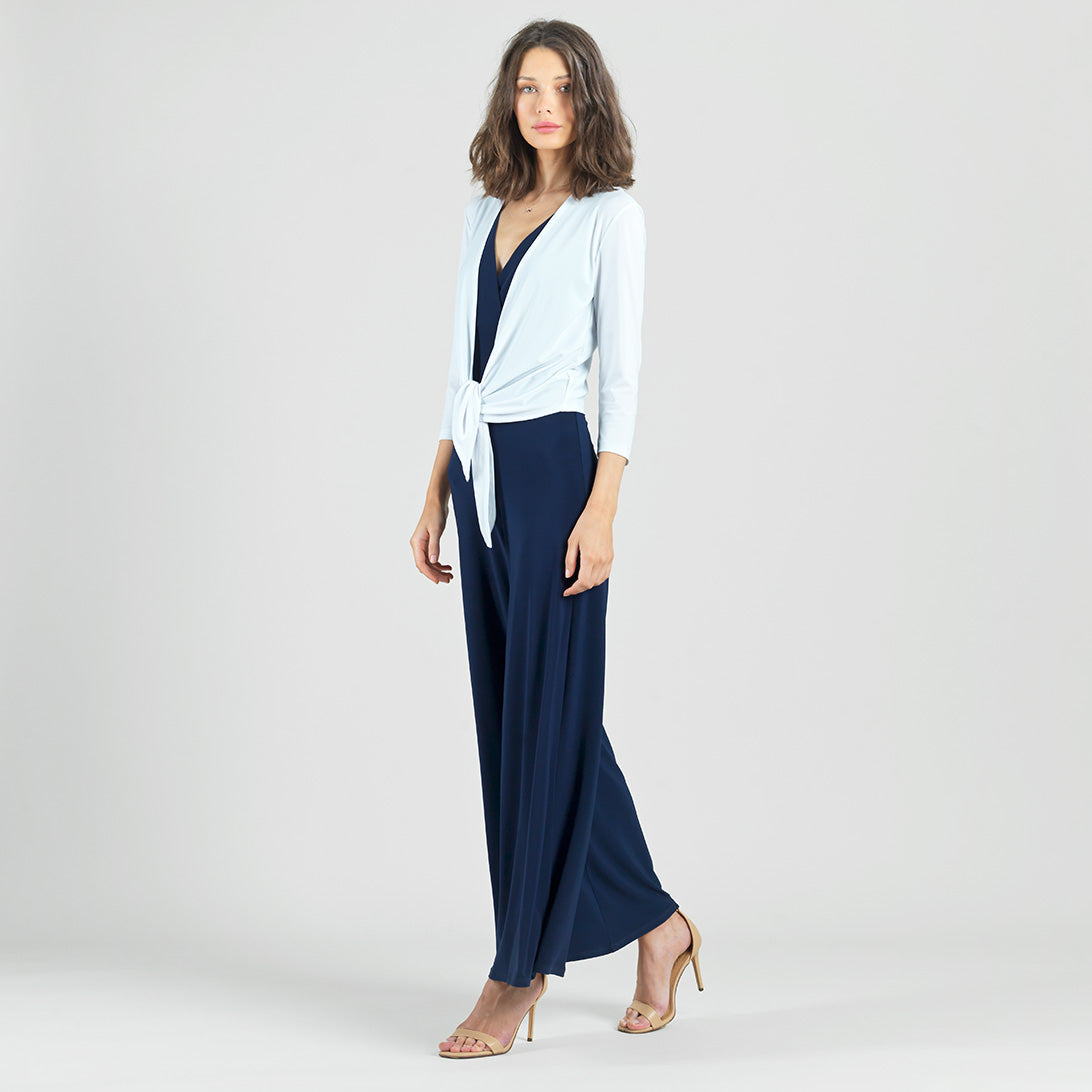 Modern Tie Front Cardigan - White | Clara Sunwoo