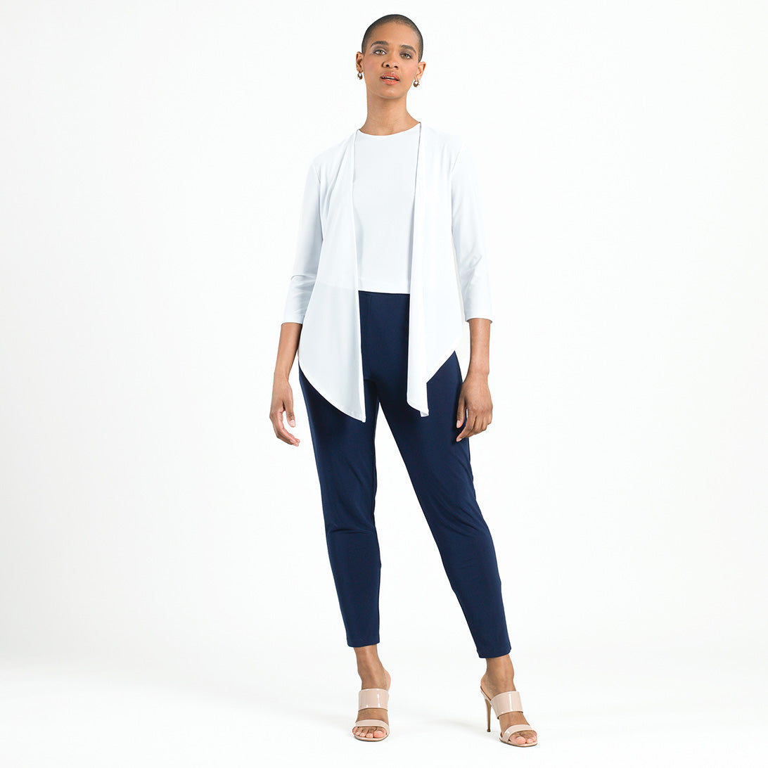 Modern Tie Front Cardigan - White | Clara Sunwoo