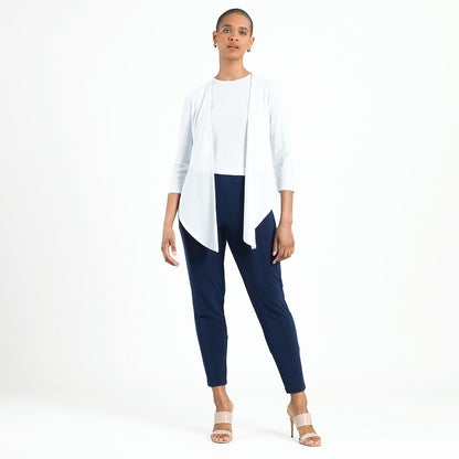 Modern Tie Front Cardigan - White | Clara Sunwoo