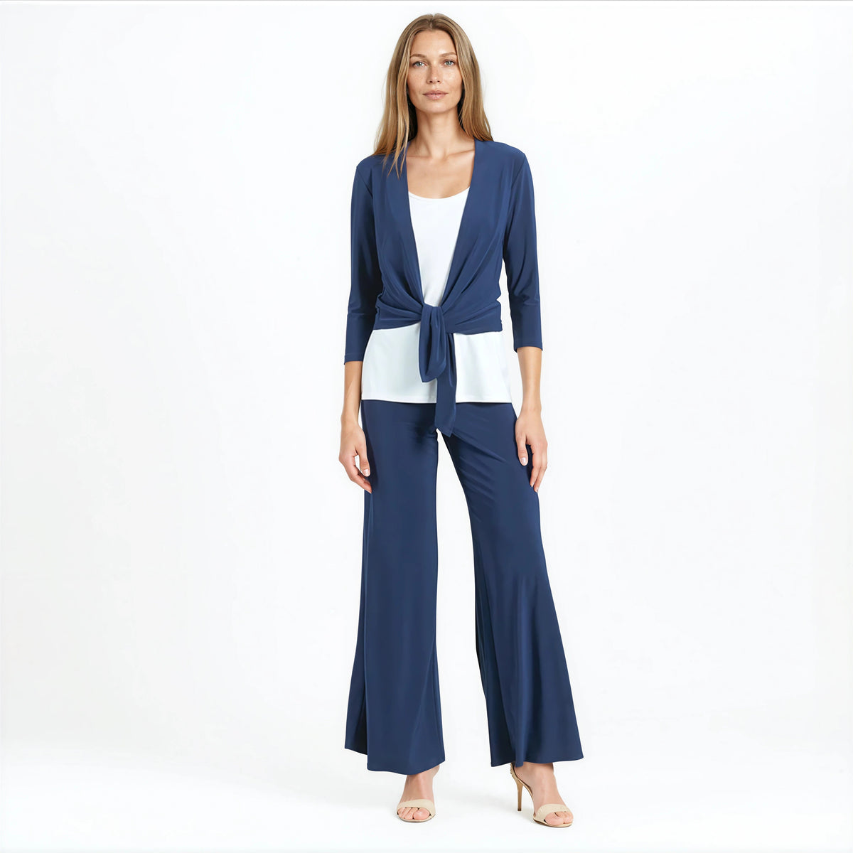 Modern Tie Front Cardigan - Navy | Clara Sunwoo