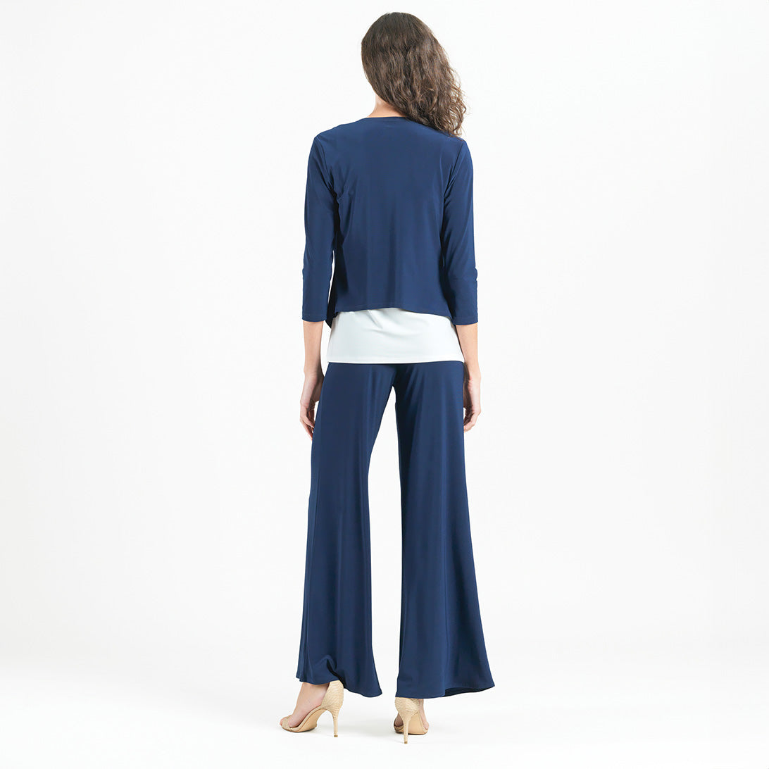 Modern Tie Front Cardigan - Navy | Clara Sunwoo