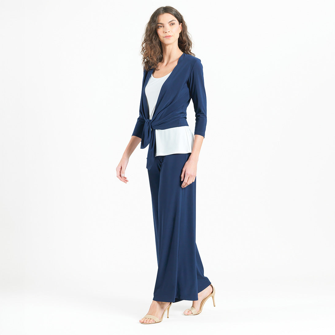 Modern Tie Front Cardigan - Navy | Clara Sunwoo
