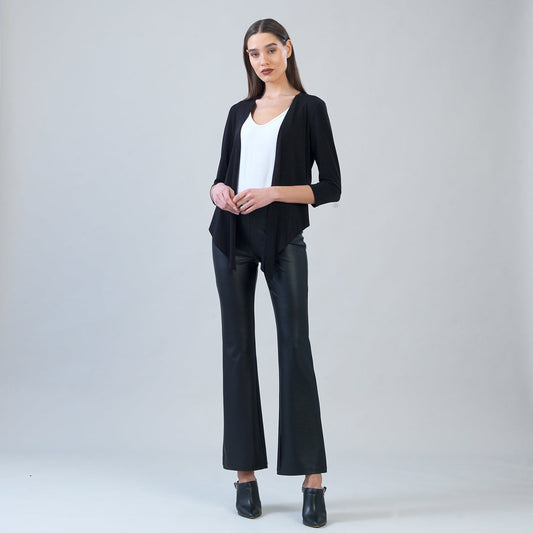 Modern Tie Front Cardigan - Black | Clara Sunwoo