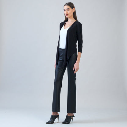 Modern Tie Front Cardigan - Black | Clara Sunwoo