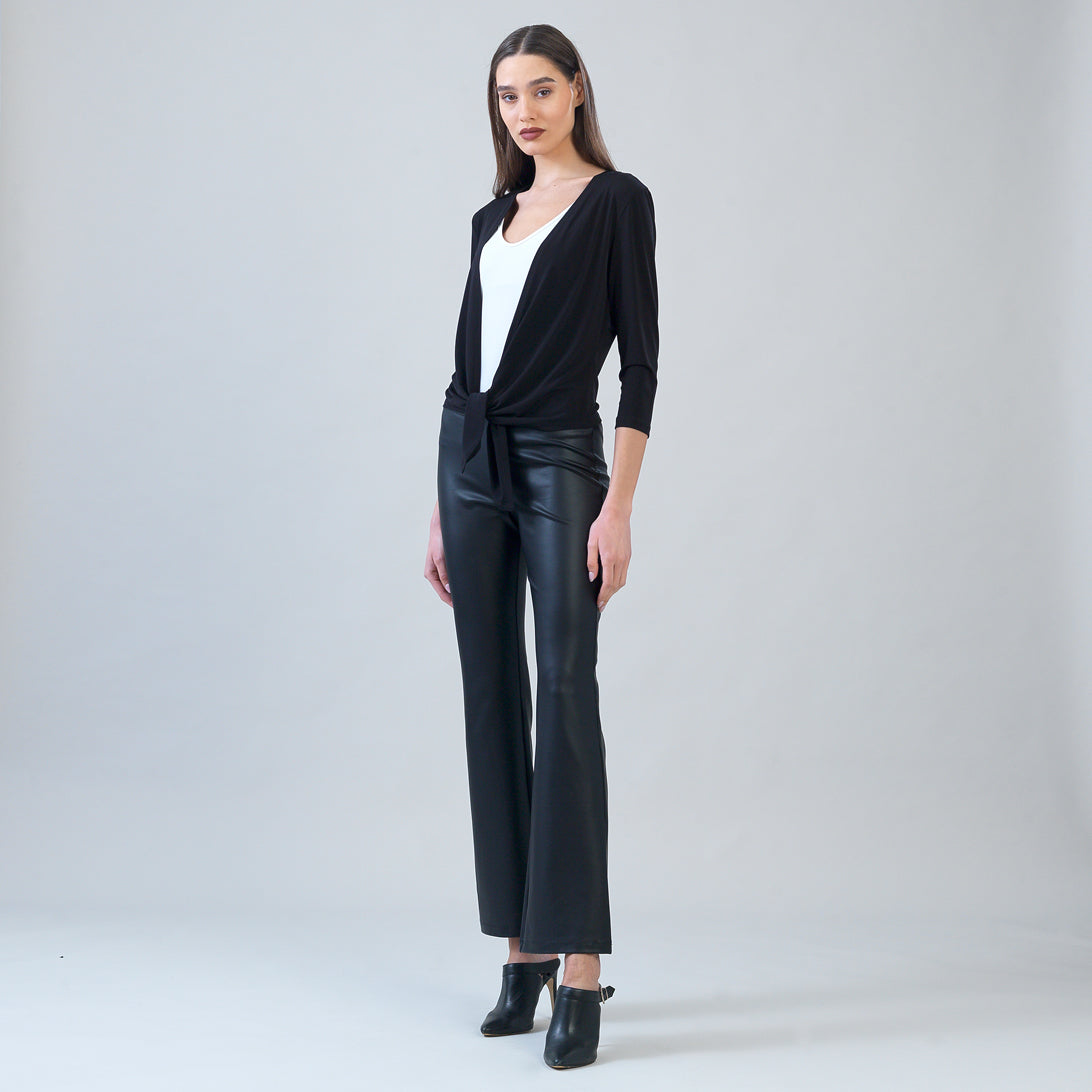 Modern Tie Front Cardigan - Black | Clara Sunwoo