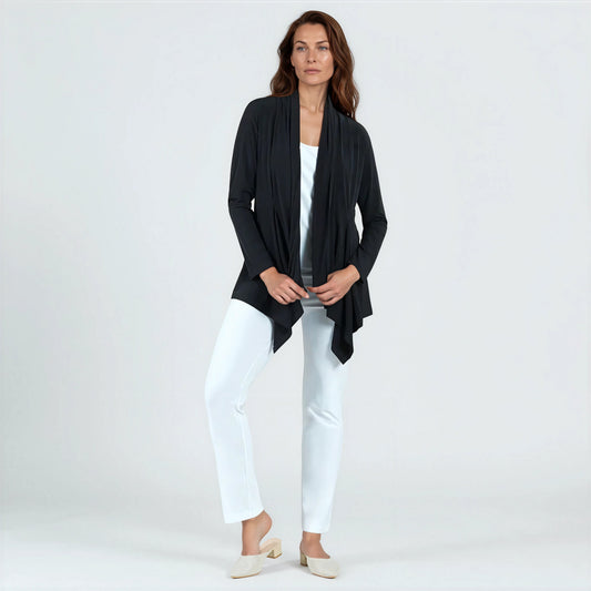 Drape Tunic Cardigan - Black | Clara Sunwoo