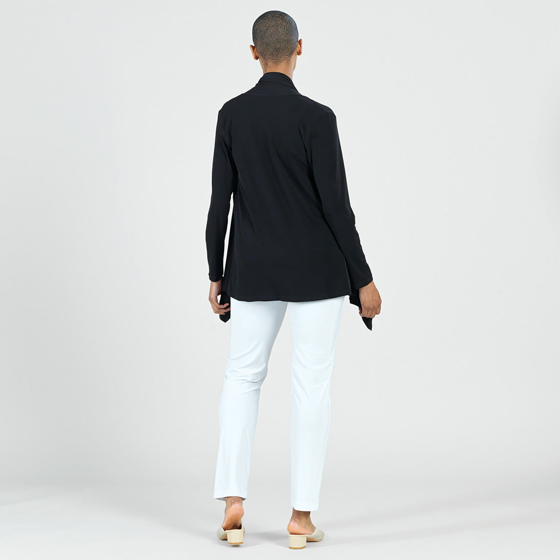 Drape Tunic Cardigan - Black | Clara Sunwoo