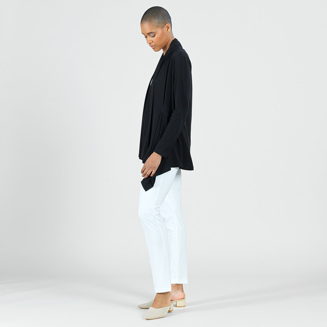 Drape Tunic Cardigan - Black | Clara Sunwoo