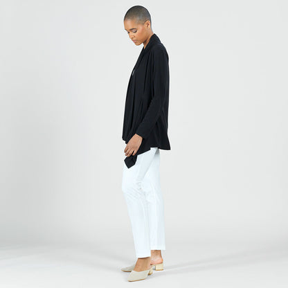 Drape Tunic Cardigan - Black | Clara Sunwoo