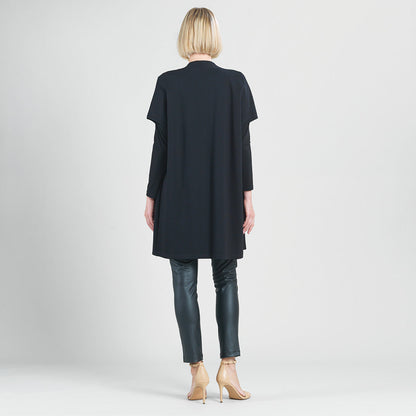 Ponte Knit - Cap Sleeve Pocket Vest - Black - Final Sale | Clara Sunwoo