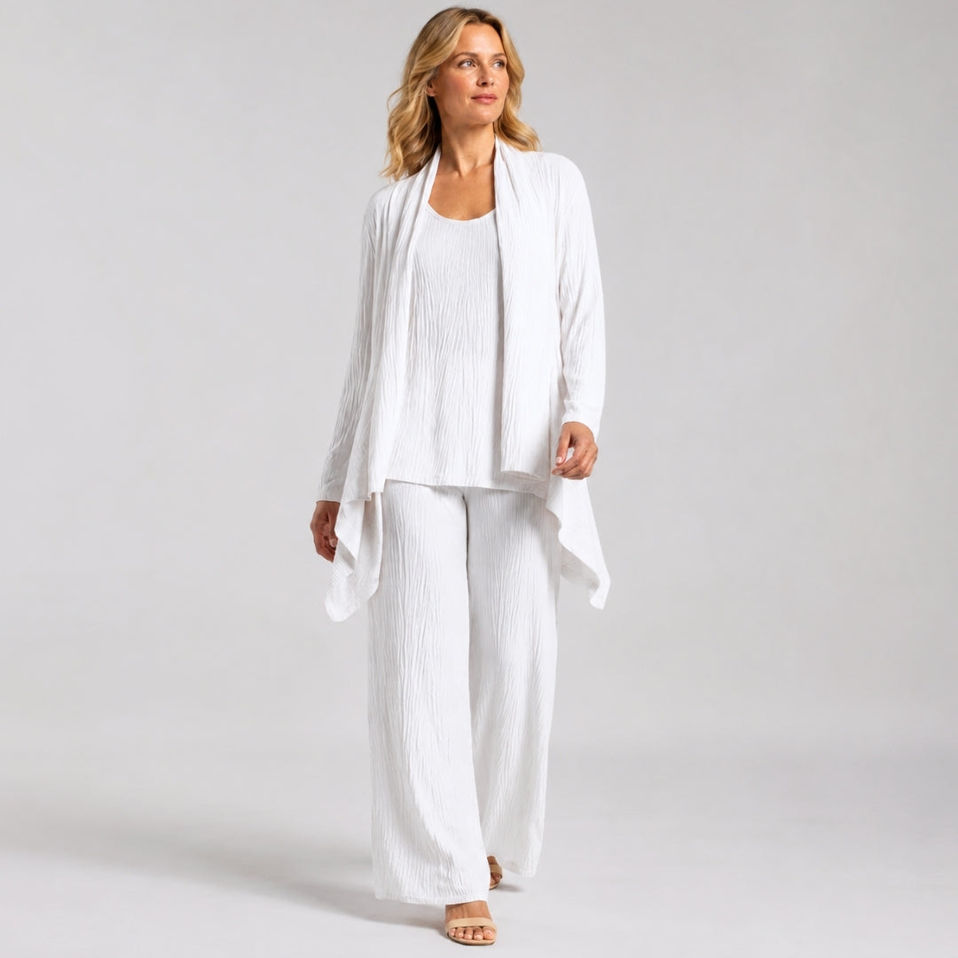 Soft Pleat Knit - Cardigan & Tank Twinset - Ivory - Final Sale! | Clara Sunwoo