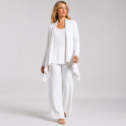 Soft Pleat Knit - Cardigan & Tank Twinset - Ivory - Final Sale! | Clara Sunwoo
