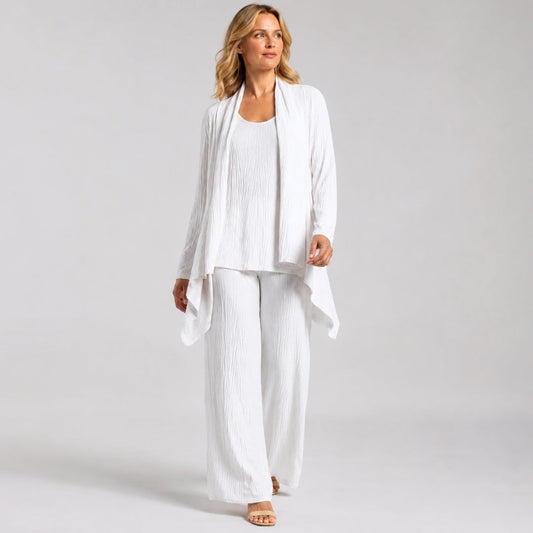 Soft Pleat Knit - Cardigan & Tank Twinset - Ivory - Final Sale! | Clara Sunwoo