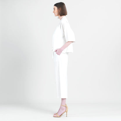 Linen Knit - Hi-Low Pocket Cardigan Jacket - Ivory - Final Sale! | Clara Sunwoo
