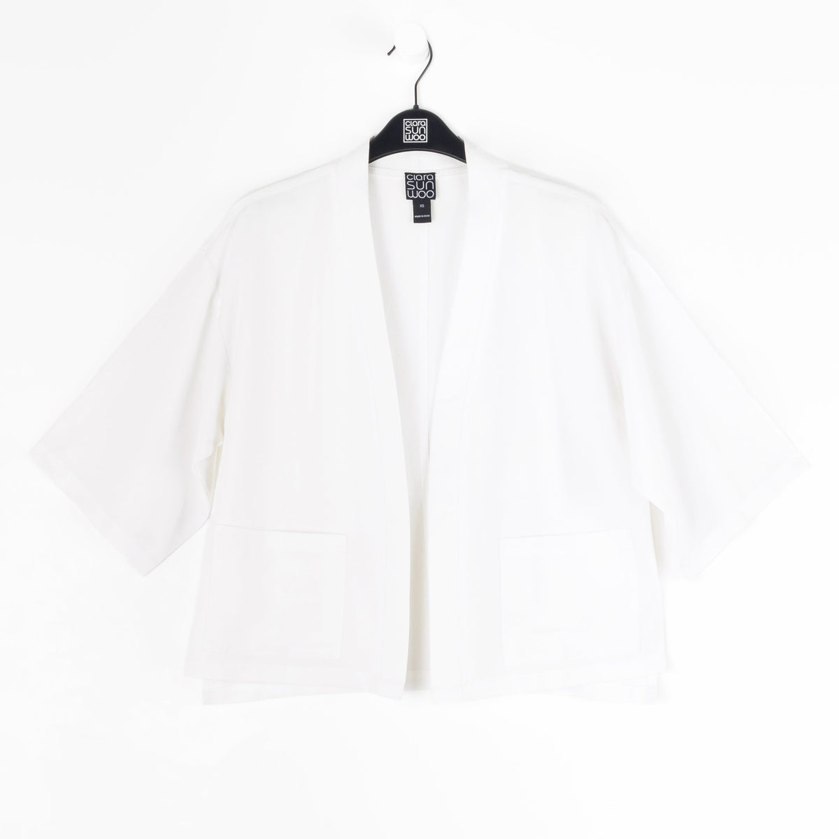 Linen Knit - Hi-Low Pocket Cardigan Jacket - Ivory - Final Sale! | Clara Sunwoo