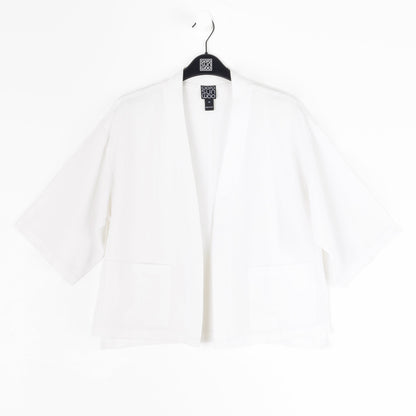 Linen Knit - Hi-Low Pocket Cardigan Jacket - Ivory - Final Sale! | Clara Sunwoo
