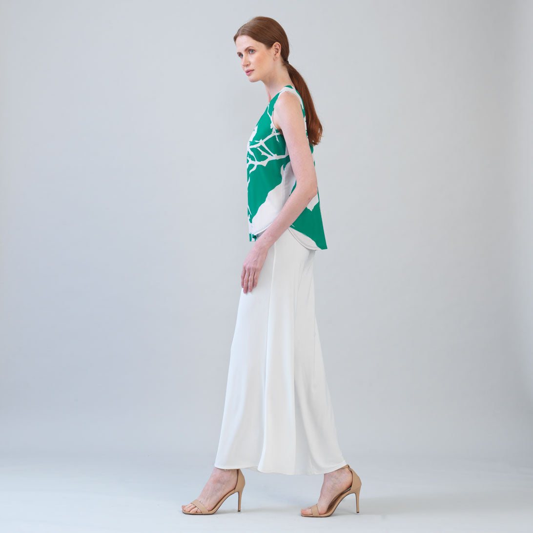 U-Neck Curved Hi-Low Tank - Floral Branch - Final Sale! | Clara Sunwoo