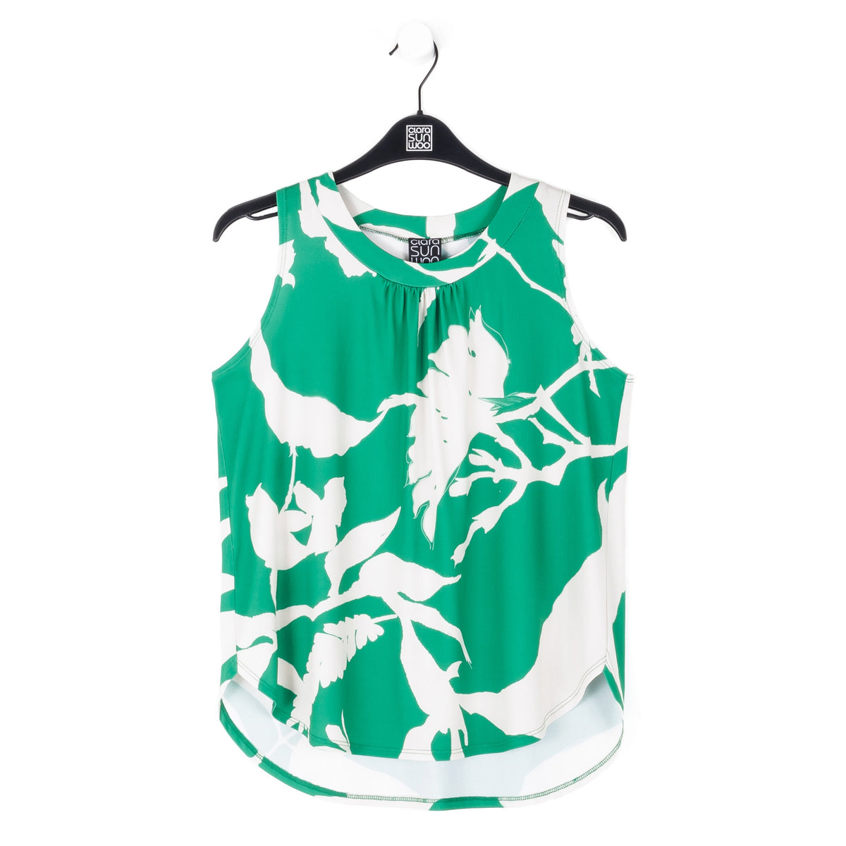 U-Neck Curved Hi-Low Tank - Floral Branch - Final Sale! | Clara Sunwoo
