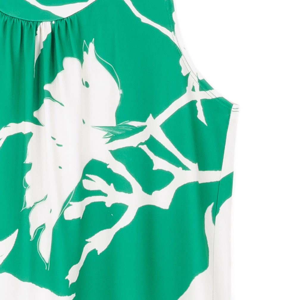 U-Neck Curved Hi-Low Tank - Floral Branch - Final Sale! | Clara Sunwoo