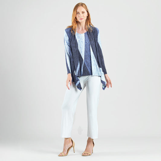 Silky Pleat - 2pc Draped Cardigan & Tank Twinset - Lunar Stripe - Final Sale | Clara Sunwoo