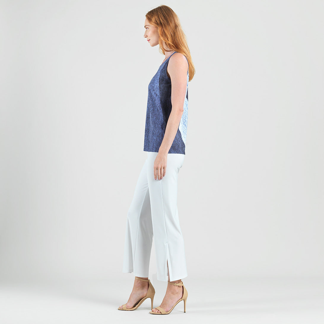 Silky Pleat - 2pc Draped Cardigan & Tank Twinset - Lunar Stripe - Final Sale | Clara Sunwoo