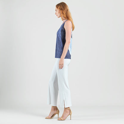 Silky Pleat - 2pc Draped Cardigan & Tank Twinset - Lunar Stripe - Final Sale | Clara Sunwoo