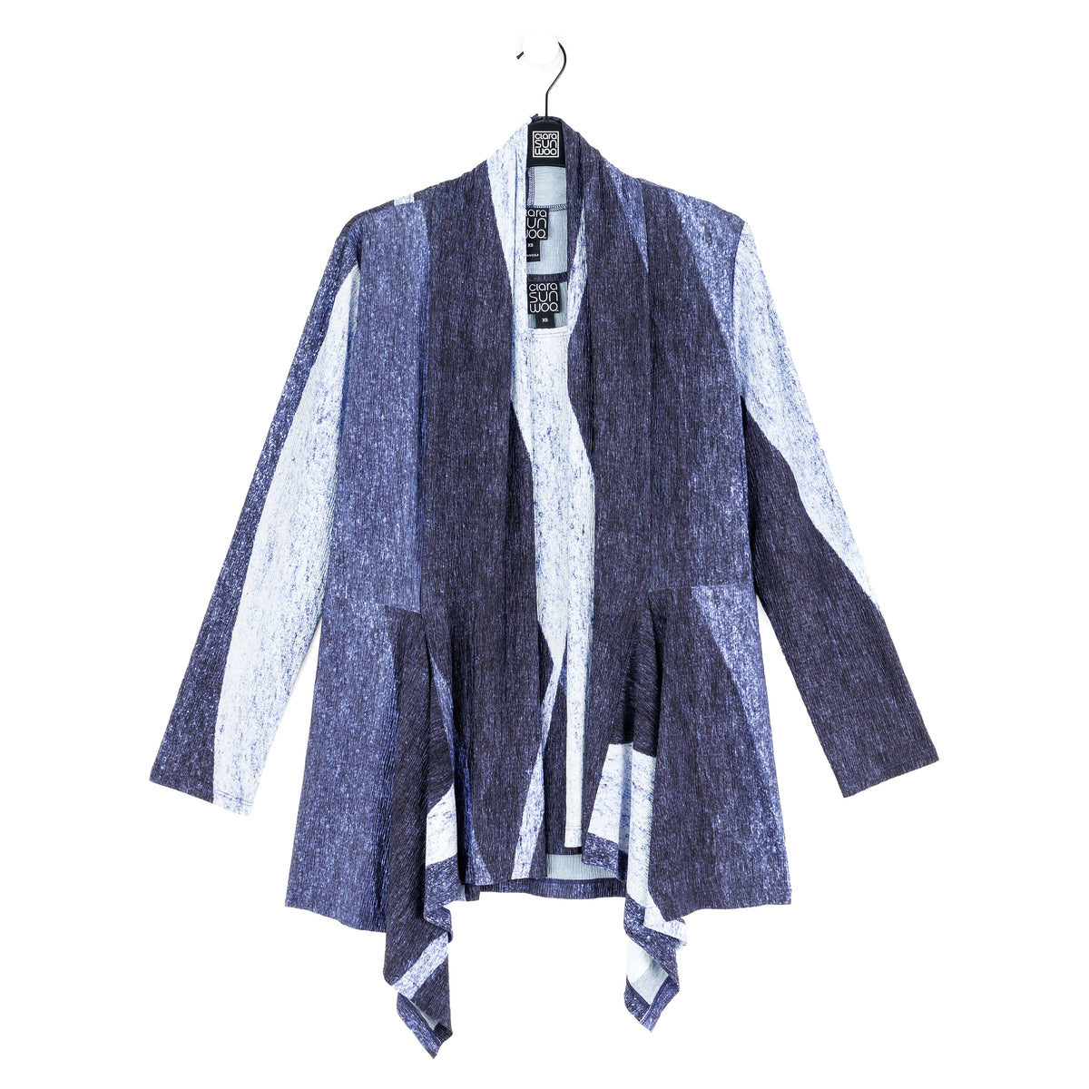 Silky Pleat - 2pc Draped Cardigan & Tank Twinset - Lunar Stripe - Final Sale | Clara Sunwoo