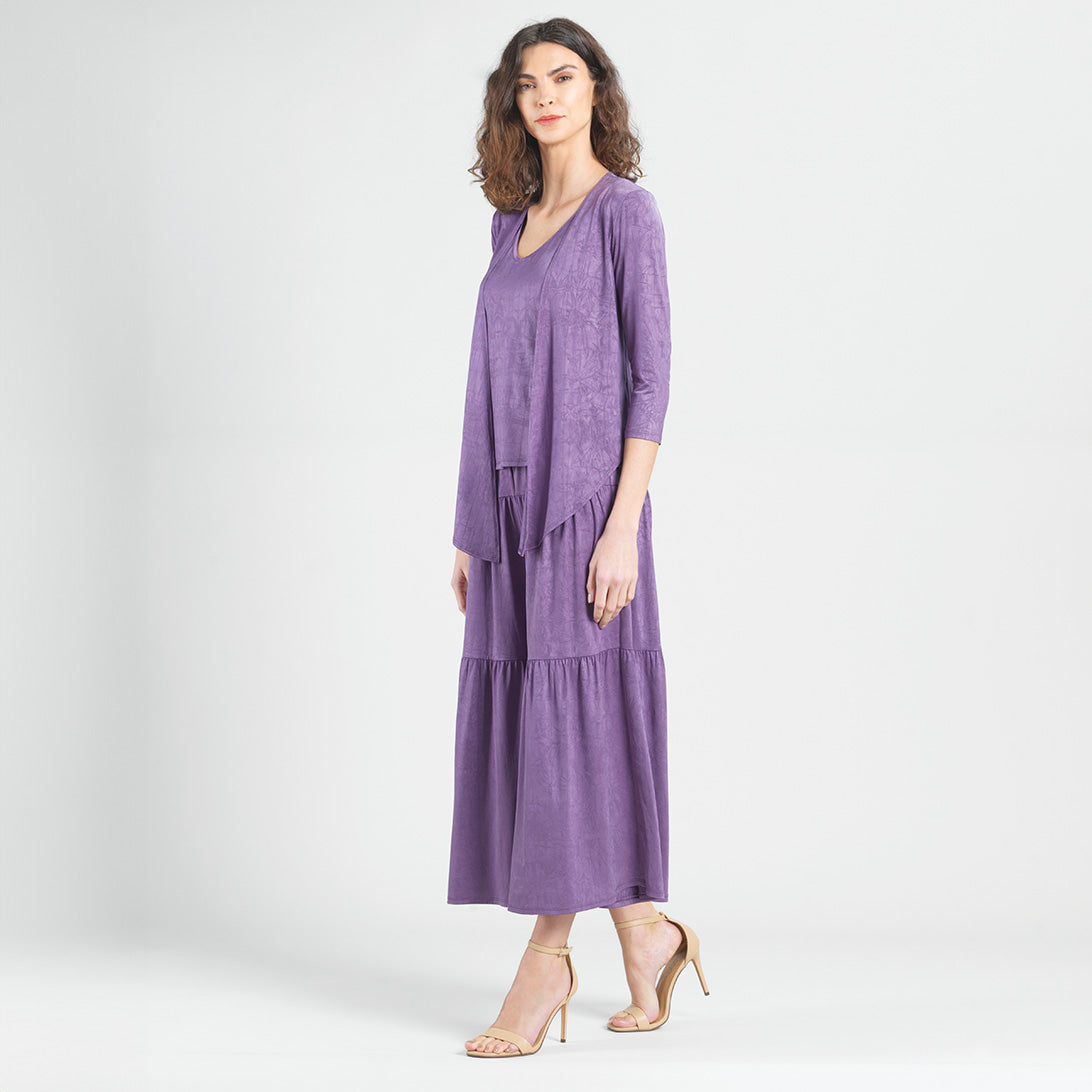 Crushed Silk Knit - Cardigan, Tank, Skirt-Pant 3pc Set - Plum - Final Sale! | Clara Sunwoo