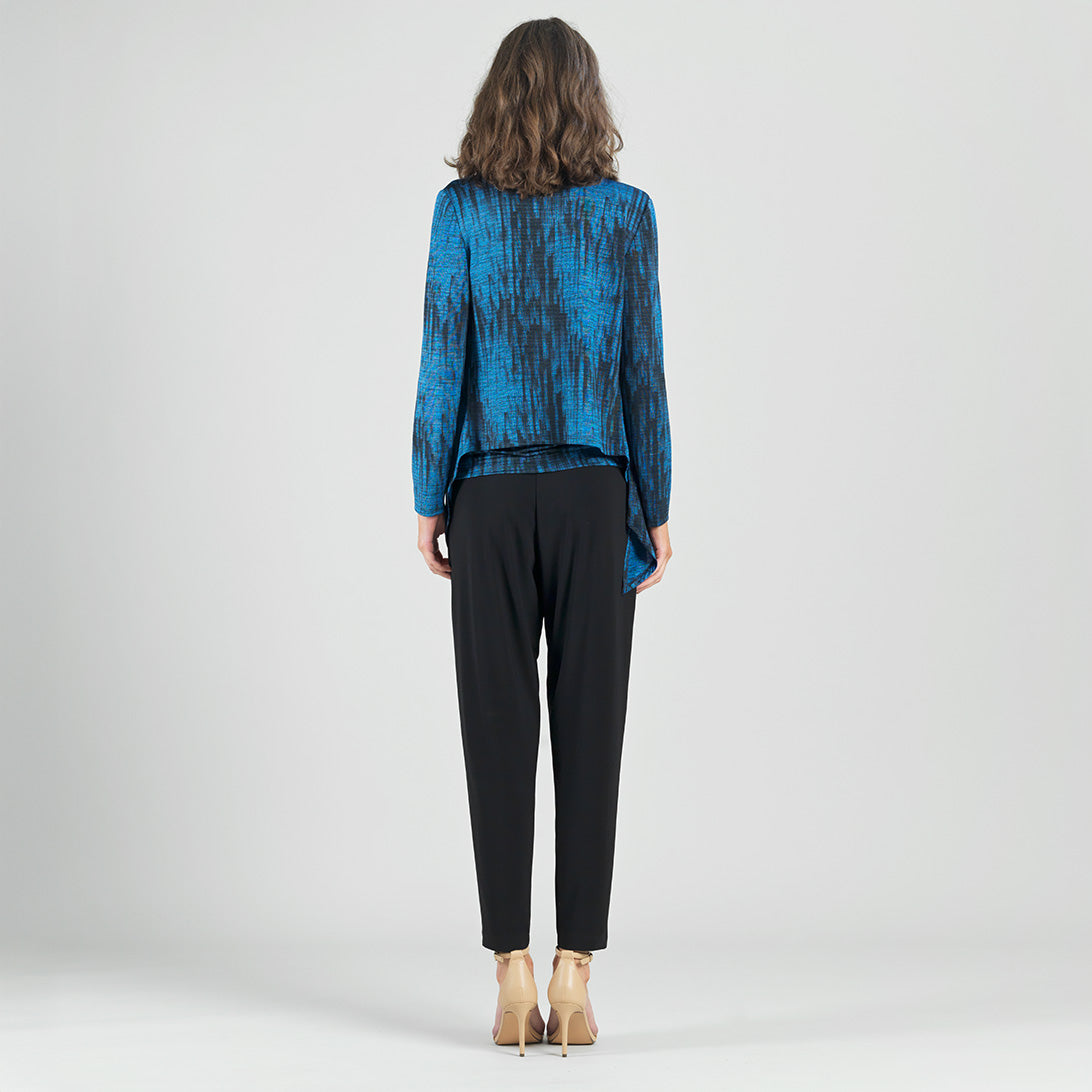 Crinkle Pleat Knit - 2pc Cardigan & Cowl Tank Twinset - Water Ripple-Cobalt - Final Sale! | Clara Sunwoo