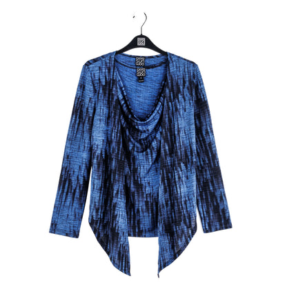 Crinkle Pleat Knit - 2pc Cardigan & Cowl Tank Twinset - Water Ripple-Cobalt - Final Sale! | Clara Sunwoo