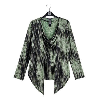 Crinkle Pleat Knit - 2pc Cardigan & Cowl Tank Twinset - Water Ripple-Olive - Final Sale! | Clara Sunwoo