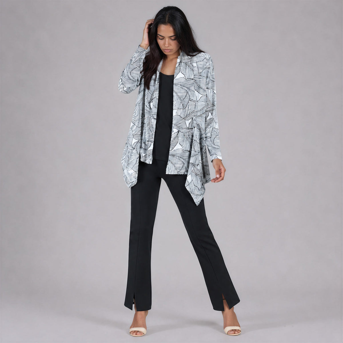 Pleated Knit - Drape Tunic Cardigan - Artistic Leaf - Final Sale | Clara Sunwoo