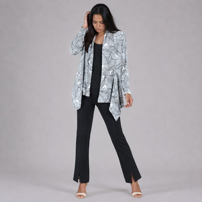 Pleated Knit - Drape Tunic Cardigan - Artistic Leaf - Final Sale | Clara Sunwoo