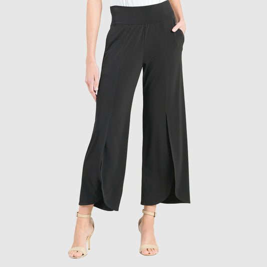 Front Slit Ankle Petal Pant - Black | Clara Sunwoo