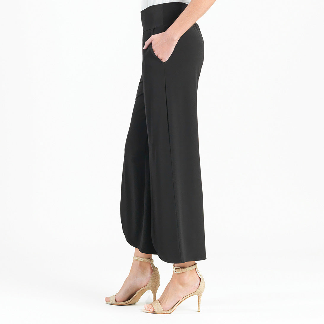 Front Slit Ankle Petal Pant - Black | Clara Sunwoo