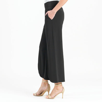 Front Slit Ankle Petal Pant - Black | Clara Sunwoo