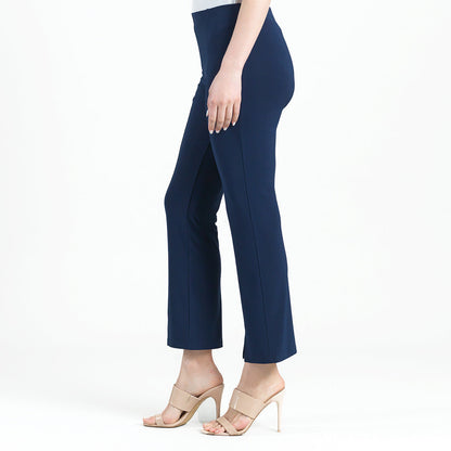 Center Seam Front Slit Ankle Pant - Navy | Clara Sunwoo
