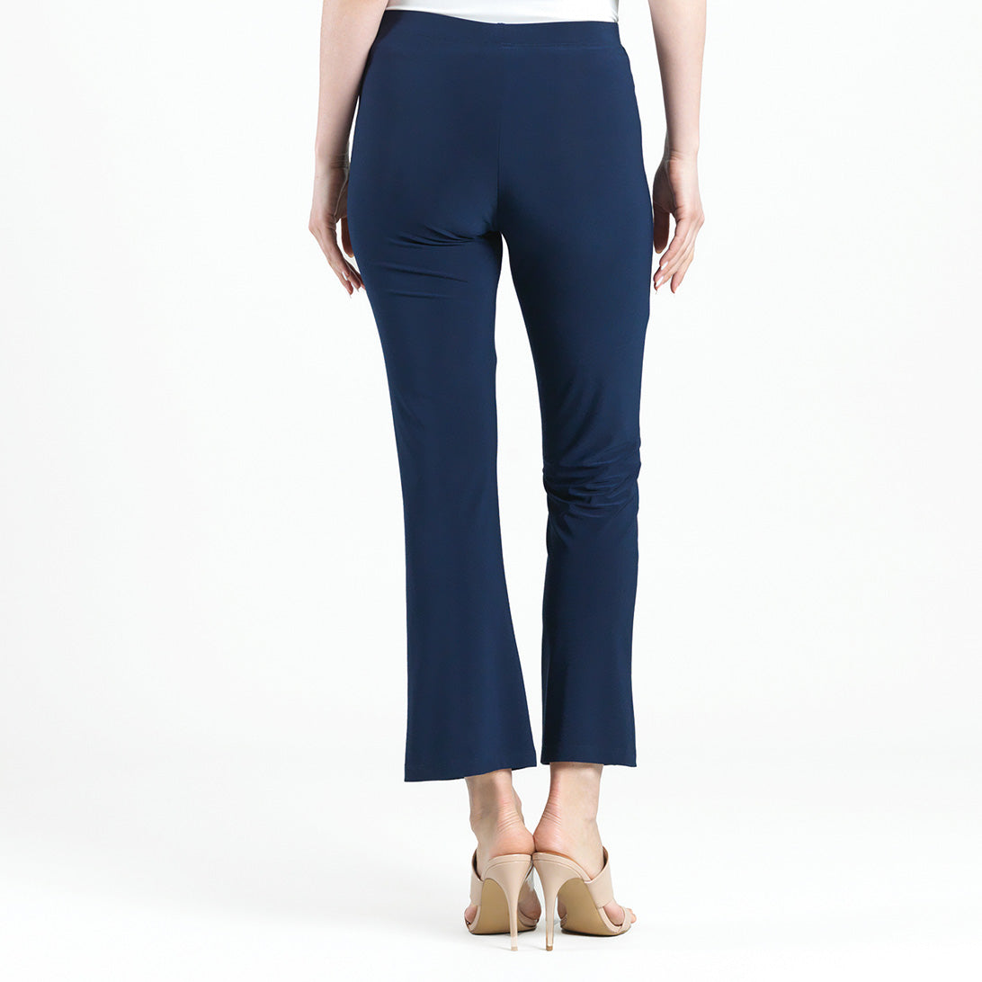 Center Seam Front Slit Ankle Pant - Navy | Clara Sunwoo