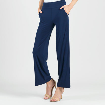Signature Wide Leg Pocket Pant - Navy | Clara Sunwoo