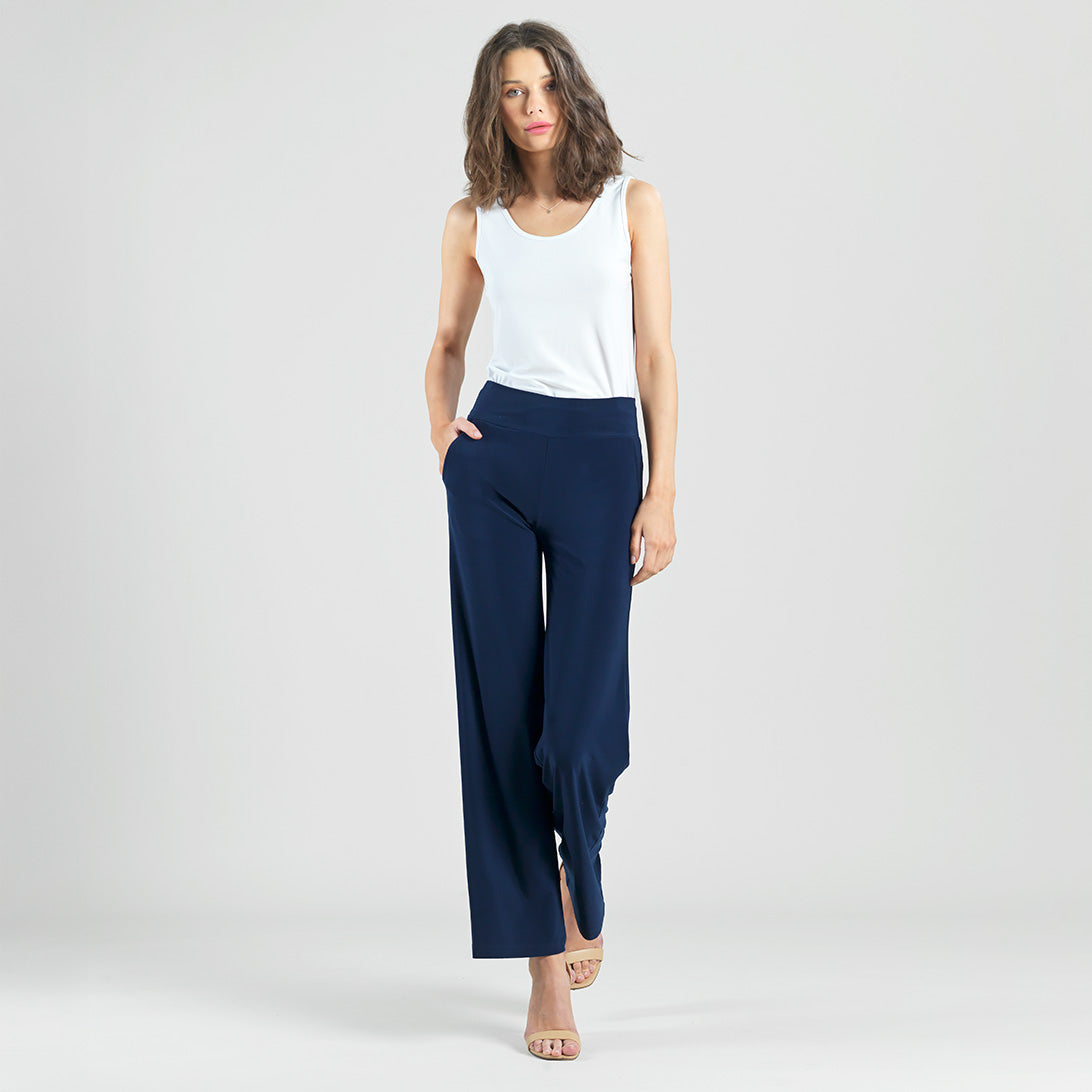 Signature Wide Leg Pocket Pant - Navy | Clara Sunwoo