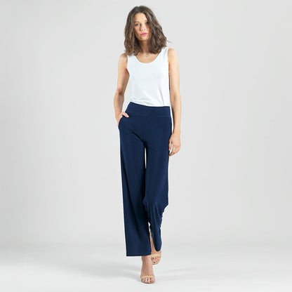 Signature Wide Leg Pocket Pant - Navy | Clara Sunwoo
