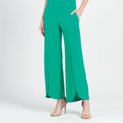 Front Slit Ankle Petal Pant - Emerald - Final Sale | Clara Sunwoo